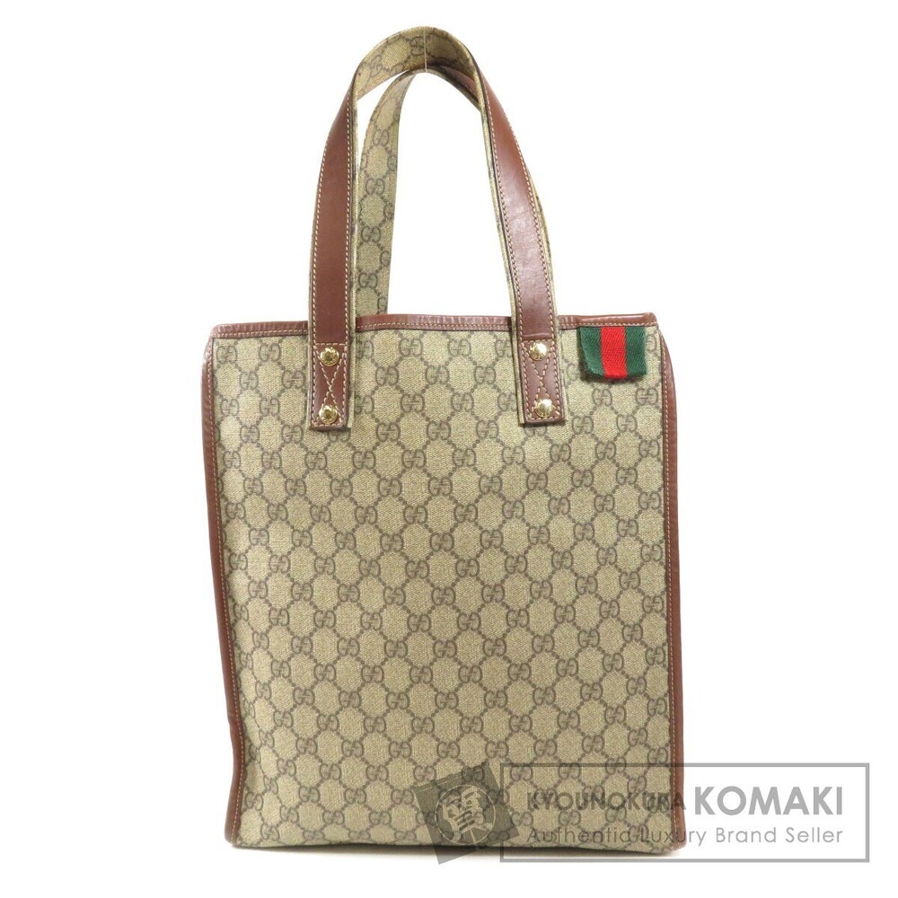 Gucci GG Supreme Web Sherry Line Tote Bag beige brown